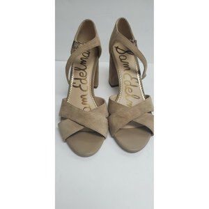 Sam Edelman  Orlane Tan Suede Block Heel Sandals  Sz 10M Pre-Owned